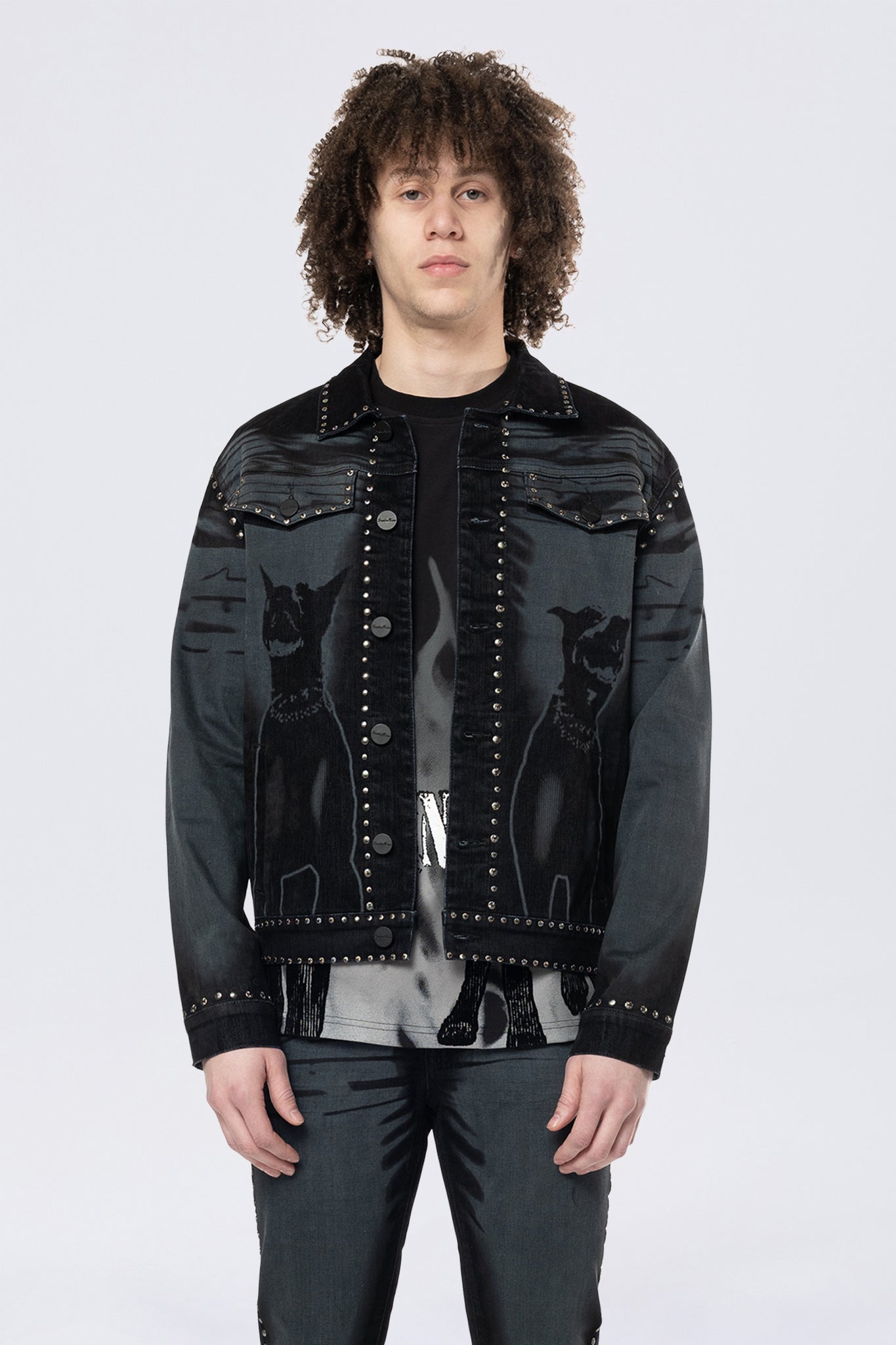 Smoke Rise - Color Flocked Denim Jacket (Dorset Black)