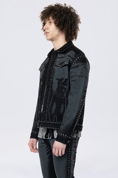 Smoke Rise - Color Flocked Denim Jacket (Dorset Black)