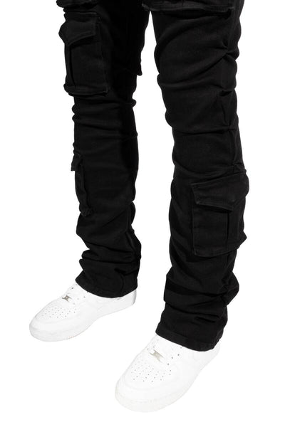 Smoke Rise - Utility Pocket Twill Jeans (Black)