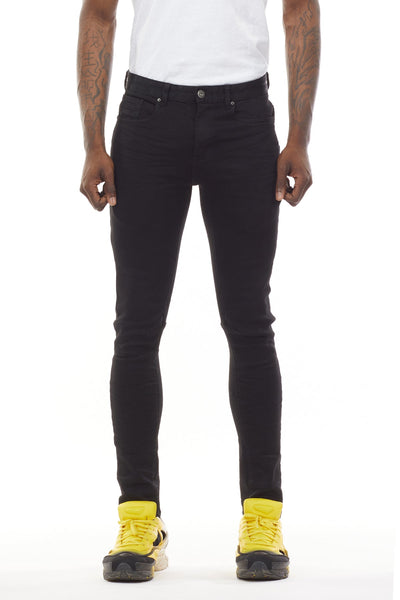 Smoke Rise - Stone Washed Basic Slim Fit Jeans (Black)