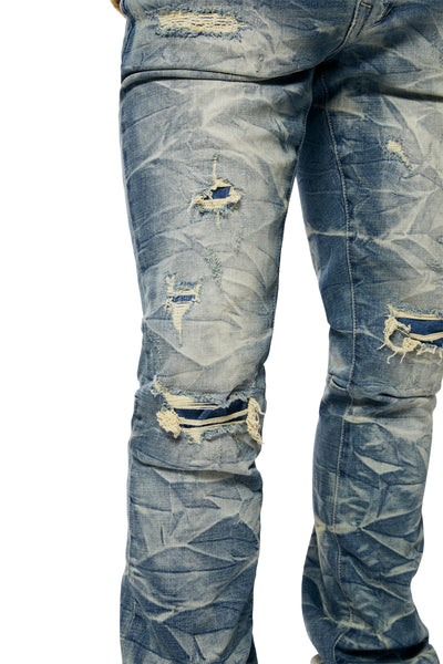 Smoke Rise - Essential Stack Jeans (Hunter Blue)