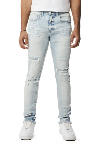 Smoke Rise - Vintage Washed Slim Fit Jeans (Santo Blue)