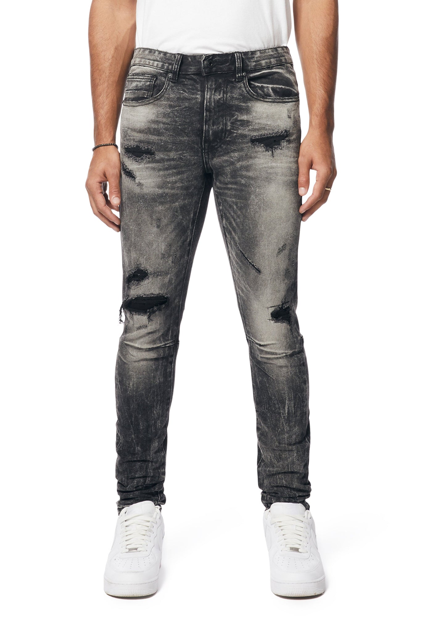 Smoke Rise - Vintage Washed Slim Tapered Jeans (Bali Grey)