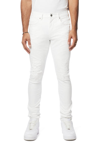 Smoke Rise - Vintage Washed Slim Tapered Jeans (White)