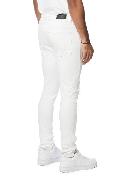 Smoke Rise - Vintage Washed Slim Tapered Jeans (White)