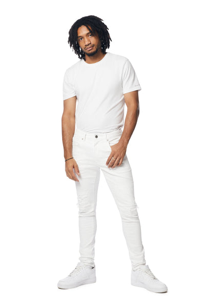 Smoke Rise - Vintage Washed Slim Tapered Jeans (White)