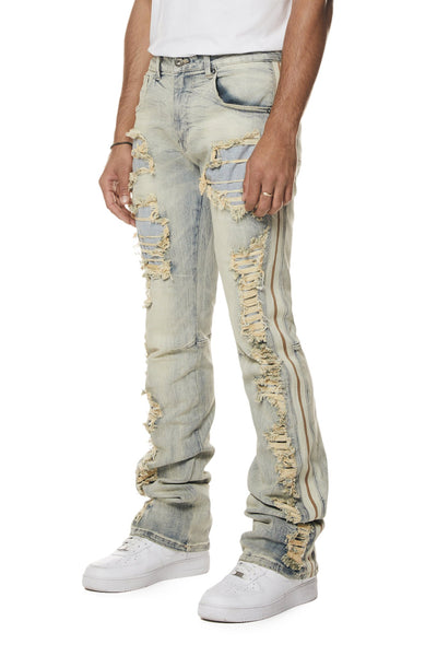 Smoke Rise - Laser Striped Jeans (Maison Blue)