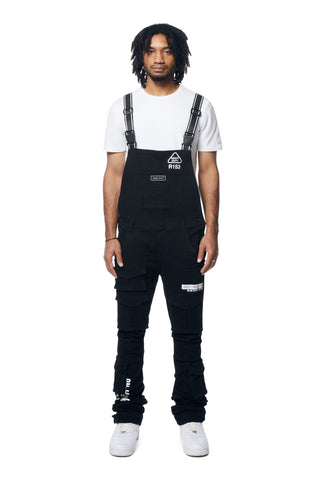 Smoke Rise - Utility Heavy Washed Overalls (Black)