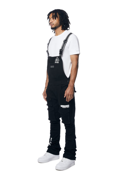 Smoke Rise - Utility Heavy Washed Overalls (Black)