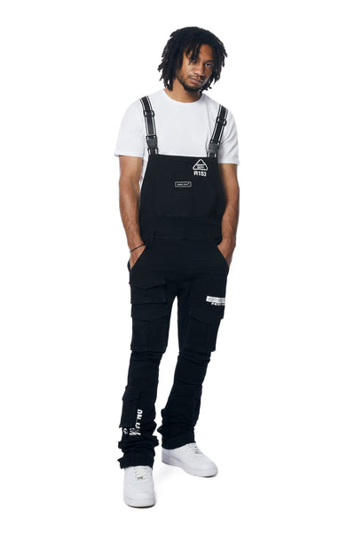 Smoke Rise - Utility Heavy Washed Overalls (Black)