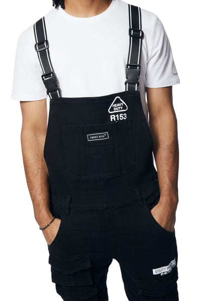 Smoke Rise - Utility Heavy Washed Overalls (Black)