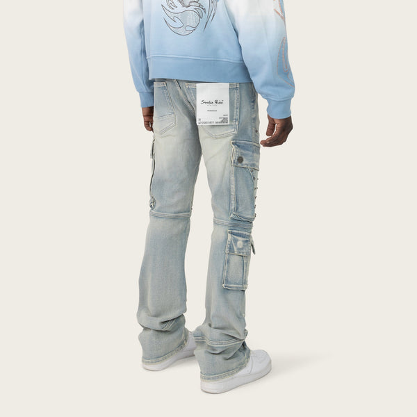 Lavender Smoke Rise - Utility Jean W/ Studs (Baltic Blue)