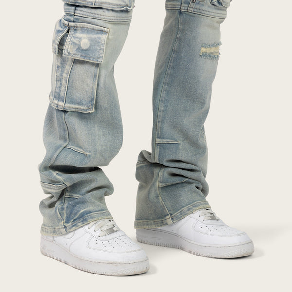 Lavender Smoke Rise - Utility Jean W/ Studs (Baltic Blue)
