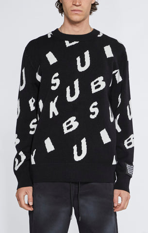 Ksubi - Letters Knit Crew Sweater (Black)