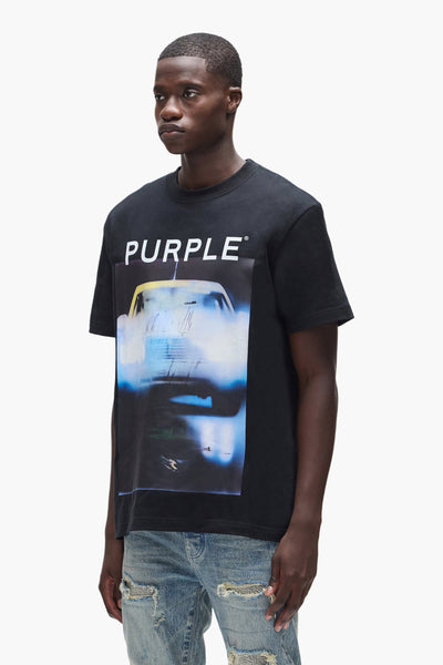 Purple - Heavyweight Headlights Tee (Black)