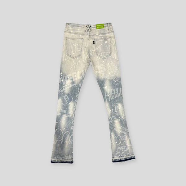 Pheelings - Joyful Journey Flare Stack Jeans (Blue Gradient)