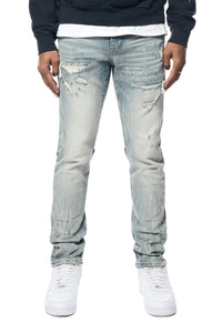 Smoke Rise - Rip & Repair Jeans (Geneva Blue)