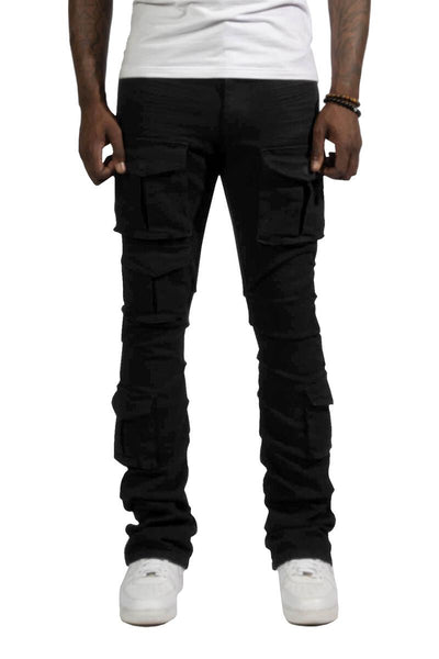 Smoke Rise - Utility Pocket Twill Jeans (Black)
