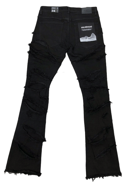 Valabasas - Eeyore Flared Stack Denim Jeans (Black)