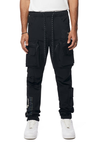 Smoke Rise - Utility Nylon Cargo Pants (Black)