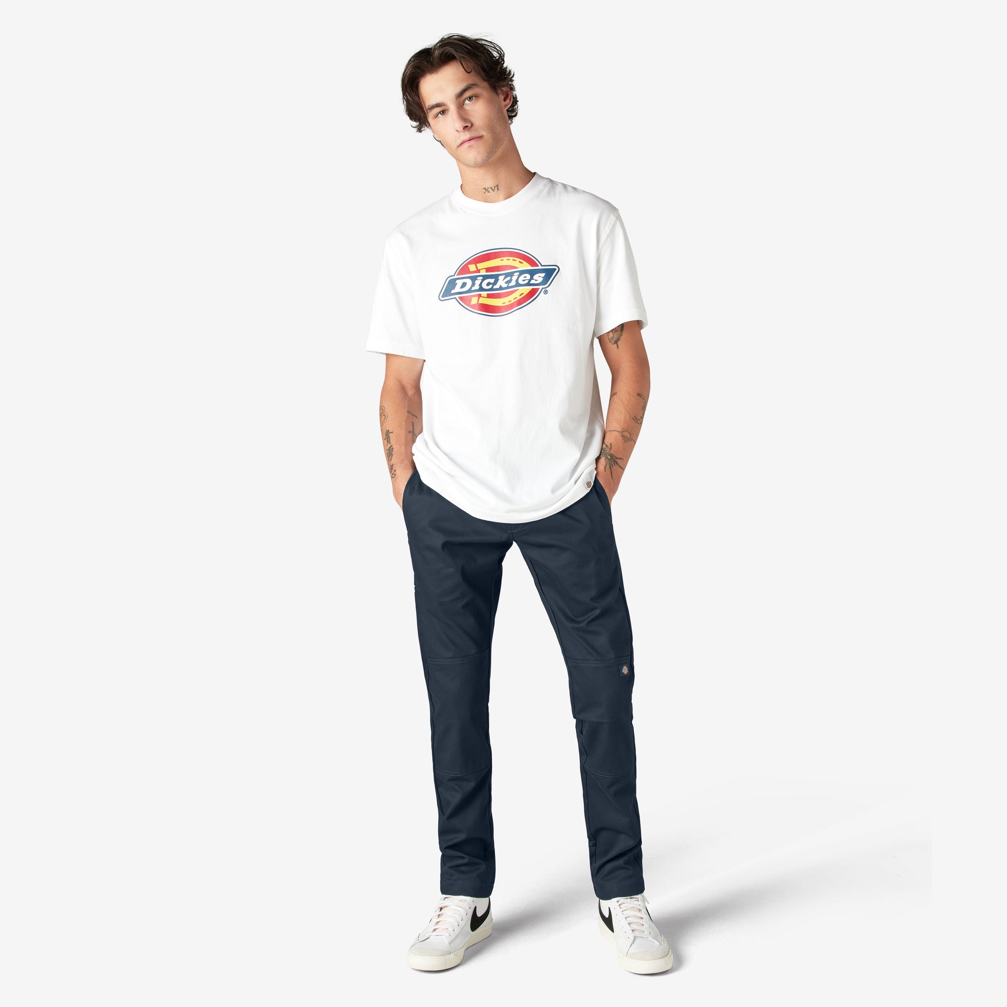 Dickies - Flex Slim Skinny Fit Double Knee Work Pants (Dark Navy)