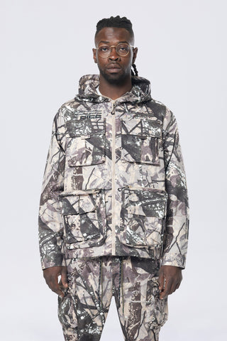 Smoke Rise - Utility Pocket Nylon Jacket (Olive Hunting Camo)