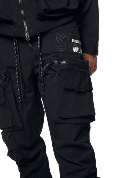 Smoke Rise - Utility Nylon Cargo Pants (Black)