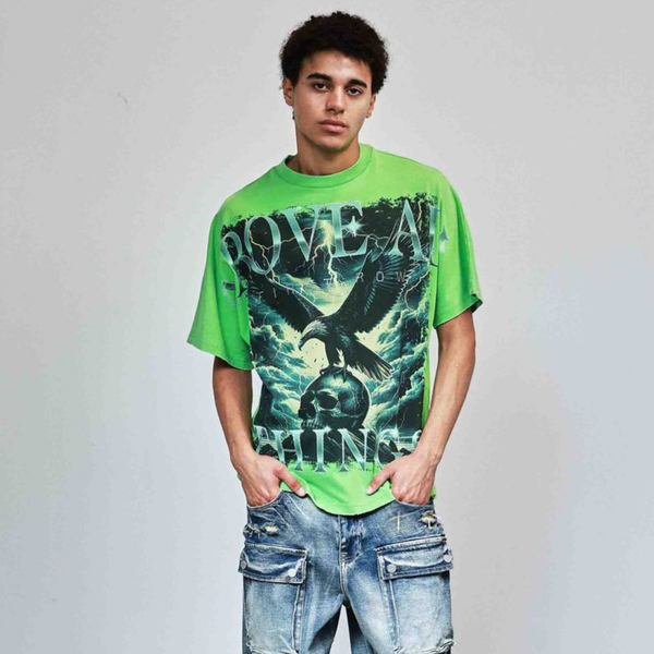 Gray First Row - Above All Things Ready To Ascent Tee (Green)