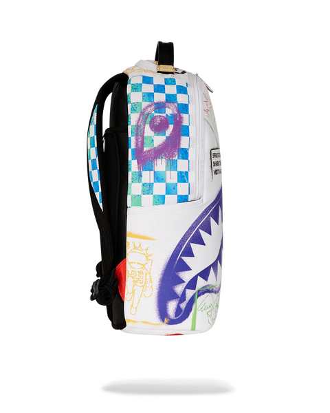 Sprayground - Shark Central Stencils Backpack (White)