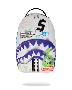 Sprayground - Shark Central Stencils Backpack (White)