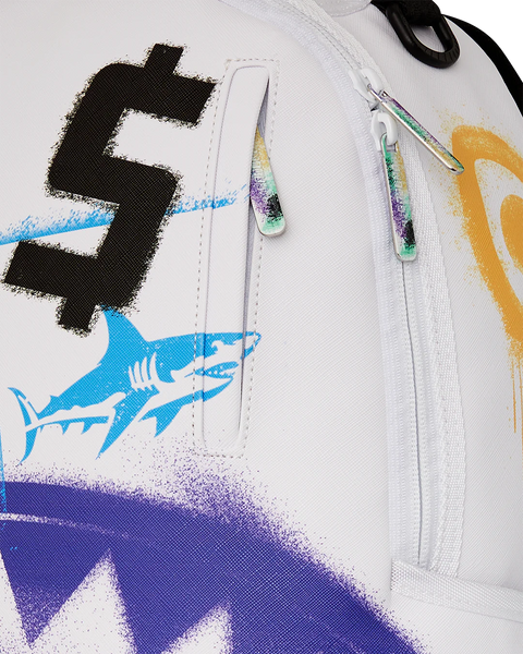 Sprayground - Shark Central Stencils Backpack (White)