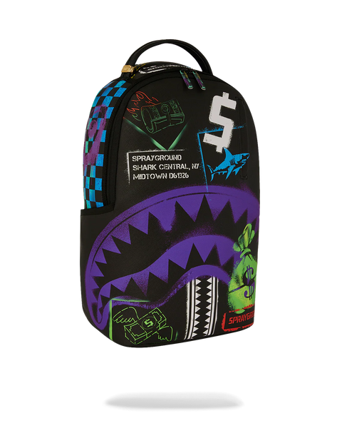 Sprayground - Shark Central Stencils Backpack (Black)