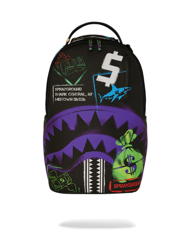 Sprayground - Shark Central Stencils Backpack (Black)