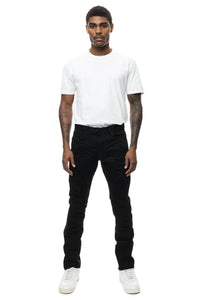 Smoke Rise - Heavy Rip & Repair Slim Tapered Jeans (Black)