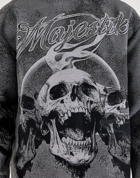 Majestik - Skull Hoodie (Grey)