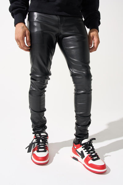 Serenede - Stone PU Jeans (Black)