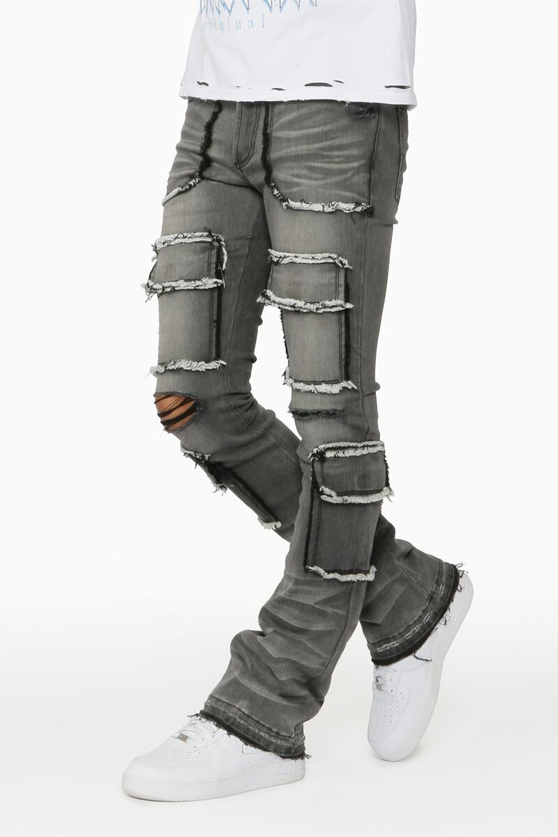 Rockstar Original - Tyrell Flare Cargo Jeans (Light Grey