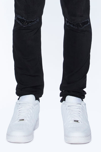 Ksubi - Van Winkle Apex Krystal Repair Jeans (Black)