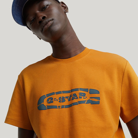 G-Star - Destroyed Old Skool Logo Tee (Marmalade)