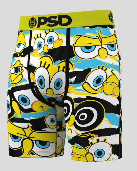PSD Boxer briefs with cartoon character spongebob yellow and black and white design