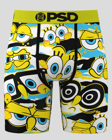 PSD Boxer briefs with cartoon character spongebob yellow and black and white design