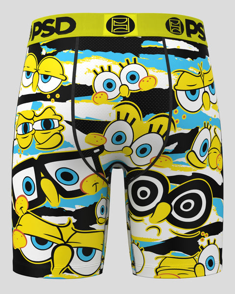 PSD Boxer briefs with cartoon character spongebob yellow and black and white design