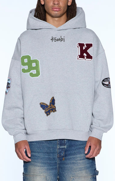 Ksubi - Patched Ekcess Hoodie (Light Grey Marle)