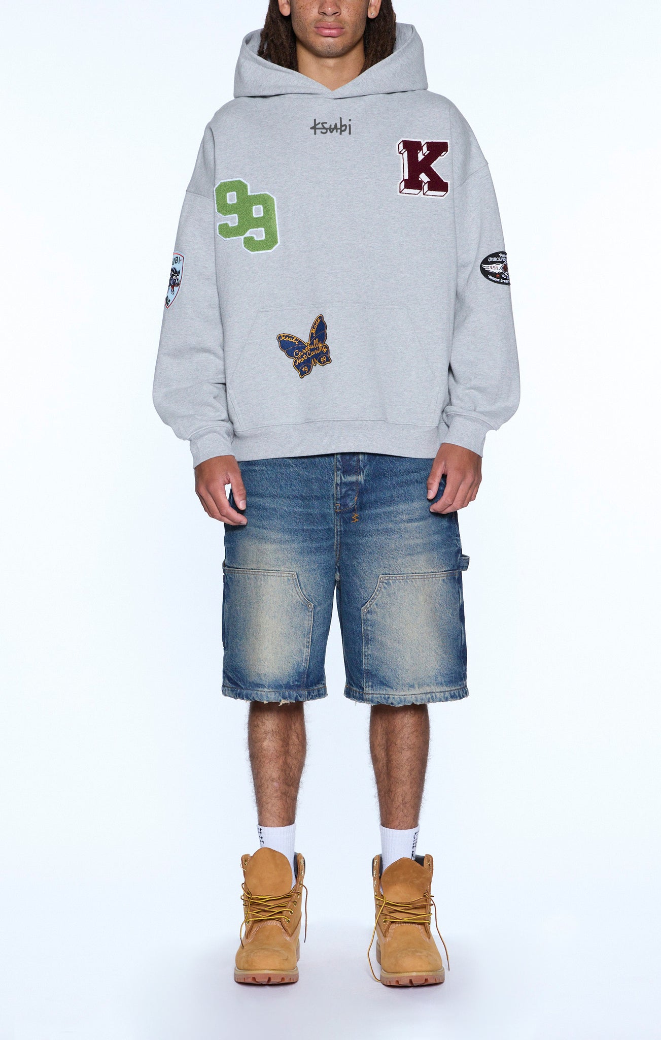 Ksubi - Patched Ekcess Hoodie (Light Grey Marle)