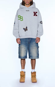 Ksubi - Patched Ekcess Hoodie (Light Grey Marle)