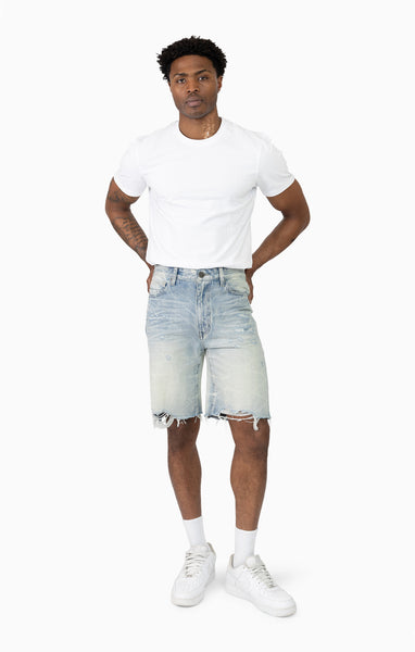 Smoke Rise - Vintage Washed Denim Shorts (Stratus Blue)