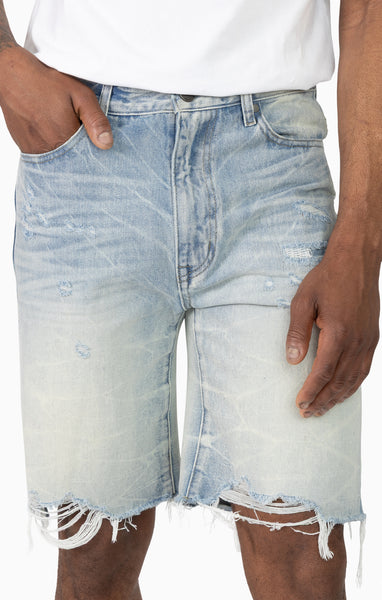 Smoke Rise - Vintage Washed Denim Shorts (Stratus Blue)