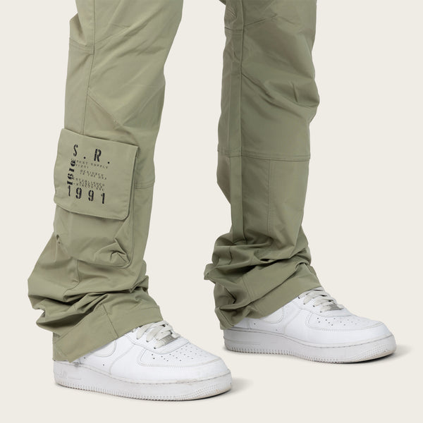 Smoke Rise - Utility Windbreaker Pant (Oil Green)