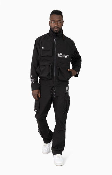 Smoke Rise - Utility Windbreaker Pant (Black)