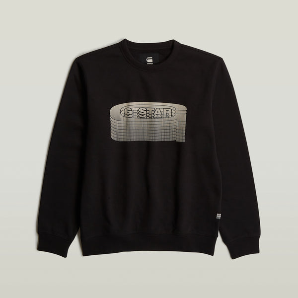 G-Star Raw - Stacked Old Skool Logo Crewneck (Black)